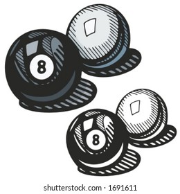 Billiard balls. Vector illustration