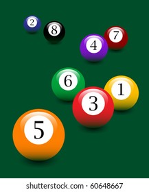 Billiard balls, vector illustration