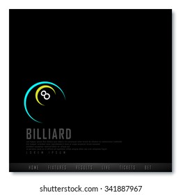 Billiard Black Freehand Sketch Graphic Design Vector Illustration EPS10
