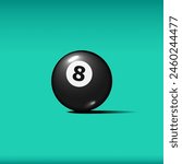 Billiard, Black pool ball with number 8 Snooker or lottery ball stock illustration