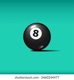 Billiard, Black pool ball with number 8 Snooker or lottery ball stock illustration