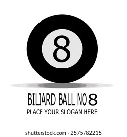 Billiard black pool ball with number 8 snooker vector image