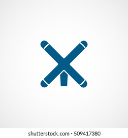 Billiard Bridge Blue Flat Icon On White Background