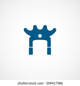 Billiard Bridge Blue Flat Icon On White Background