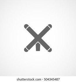 Billiard Bridge Flat Icon On White Background