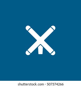 Billiard Bridge Flat Icon On Blue Background