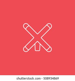 Billiard Bridge Line Icon On Red Background