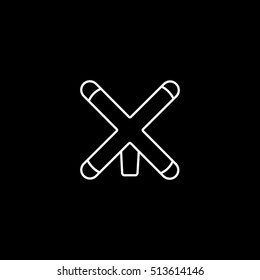 Billiard Bridge Line Icon On Black Background