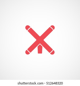 Billiard Bridge Red Flat Icon On White Background