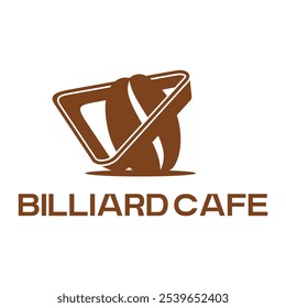 billiard cafe flat minimalist logo design