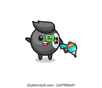 billiard cartoon as future warrior mascot , cute design