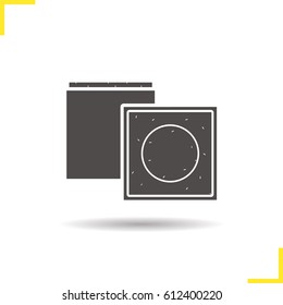 Billiard chalks glyph icon. Drop shadow silhouette symbol. Vector isolated illustration