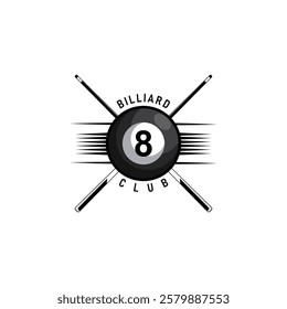 Billiard Club Logo Design Sports Stock Vector