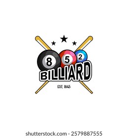 Billiard Club Logo Design Sports Stock Vector