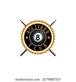 Billiard Club Logo Design Sports Stock Vector