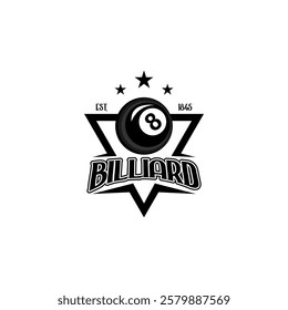 Billiard Club Logo Design Sports Stock Vector