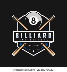 Billiard club Logo Template Design, Sports label vector illustration