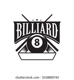 Billiard Club Logo Template with text space for your slogan tag line