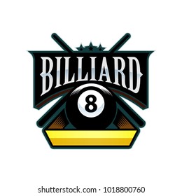Billiard Club Logo Template with text space for your slogan tag line