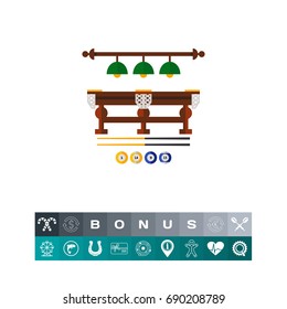 Billiard Club with Table and Lamps Icon