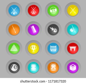 billiard colored plastic round buttons vector icons for web and user interface design