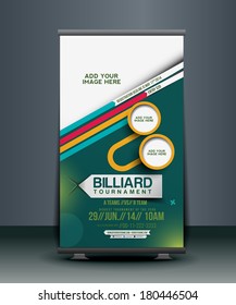 Billiard Competition Roll Up Banner Design 