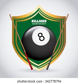 Billiard concept with ball design, vector illustration 10 eps graphic