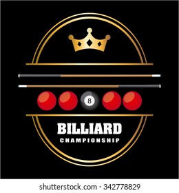 Billiard concept with ball design, vector illustration 10 eps graphic