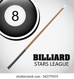 Billiard concept with ball design, vector illustration 10 eps graphic