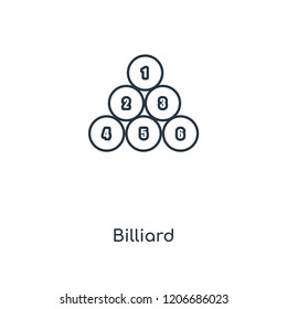 Billiard concept line icon. Linear Billiard concept outline symbol design. This simple element illustration can be used for web and mobile UI/UX.