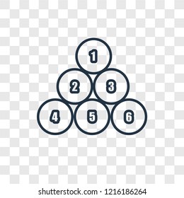 Billiard concept vector linear icon isolated on transparent background, Billiard concept transparency concept in outline style