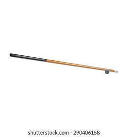 Billiard cue and chalk block with shadow 