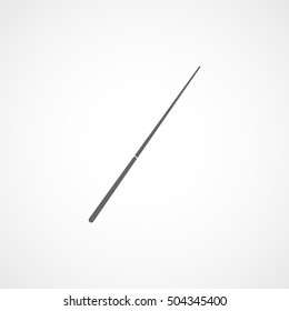 Billiard Cue Flat Icon On White Background
