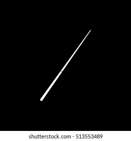 Billiard Cue Flat Icon On Black Background
