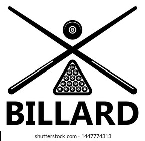 Billiard Cues and Balls Vector Illustration Silhouette