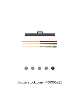 Billiard Cues with Case Icon