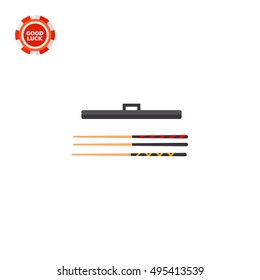 Billiard Cues with Case Icon