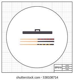 Billiard Cues with Case Icon