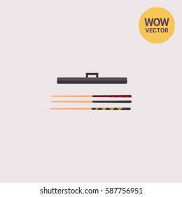 Billiard Cues with Case Icon