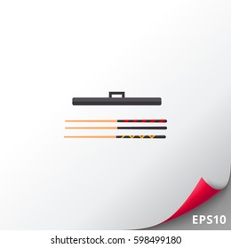 Billiard Cues with Case Icon
