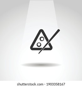 Billiard cues and triangle vector icon, Billiard simple isolated icon