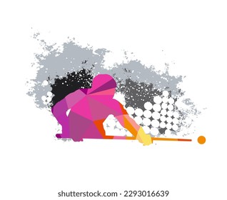 Billiard design graphic with player in action in vector quality. For use as a sports and hobby logo. 