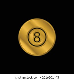 Billiard Eight Ball Gold Plated Metalic Stock Vector (Royalty Free ...