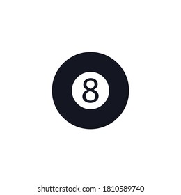 Billiard eight ball Icon Isolated on White Background