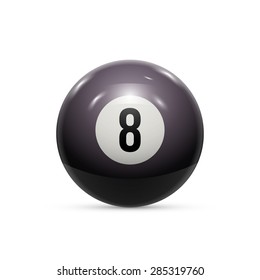 Billiard Eight Ball Isolated On A White Background