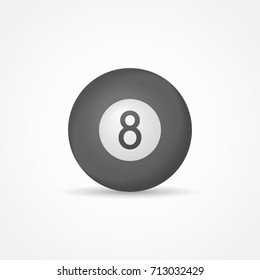 Billiard eight ball isolated on white background. Vector illustration.