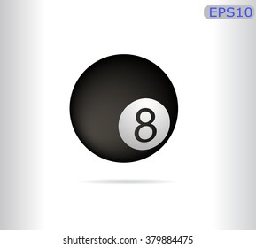 Billiard eight ball isolated with shadow.Pool ball.Vector illustration