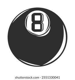 billiard eight ball vintage aesthetic icon isolated