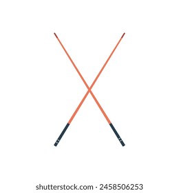 The billiard emblem. Vector illustration with two crossed cues in a flat style. Sports and leisure icon for league or tournament design on a white background.