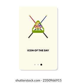 Billiard equipment vector icon. Billiard cues, balls isolated. Billiard game concept. Vector illustration symbol elements for web design